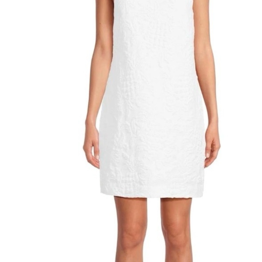 Lilly Pulitzer White Textured Midi Dress with Bow Shoulders - Picture 3 of 13